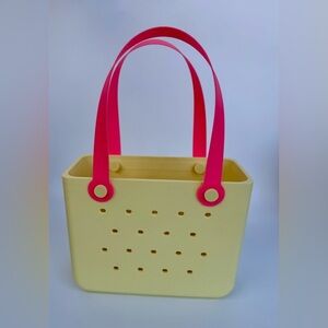 3D Printed small Miniature Bag purse yellow/pink